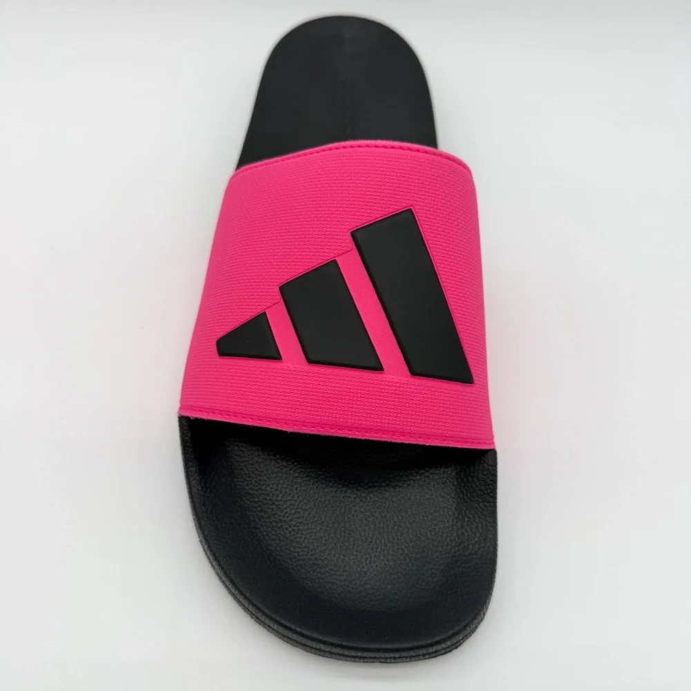 Adidas Adilette Shower Slide Sandals Cushioned Black Pink Men's Size 16 NEW